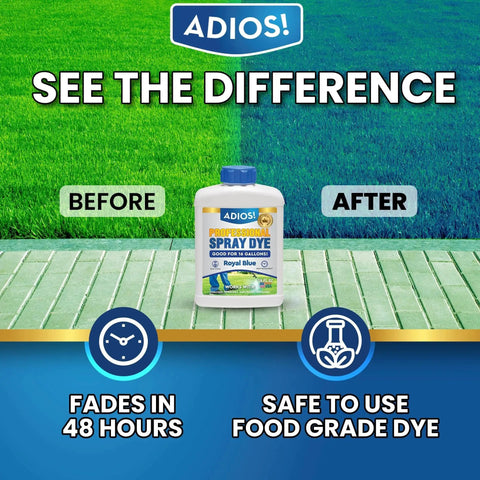 Professional Blue Spray Dye Marker For Lawn Care Makes 16 Gallons From One 8oz Bottle Super Concentrated Indicator To Soak Your Turf With Bright Easy To See Color Safe For Mixing And Spraying On Grass