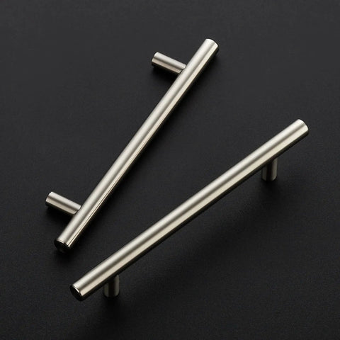 30 Pack Brushed Nickel Cabinet Pulls 7-3/8 Inch Long Stainless Steel Kitchen Drawer Handles With 5 Inch Center Hole displayed on black surface