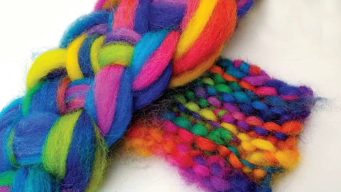 Colorful braided wool yarn, showing vibrant hues ideal for use with Jet Black Acid Dye For Wool Silk Feathers And Nylons 8 Oz Net Weight Jacquard Ultra Concentrated Colorfast Dye For Protein Fibers That Delivers Rich Even Hues In Hot Water For Silk Wool Feathers And Nylons Essentials.
