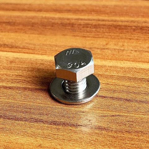 Assorted Quarter Inch By Twenty Hex Head Bolts With Nuts And Washers Set Fully Threaded Four Inch Length 304 Stainless Steel 18 8
