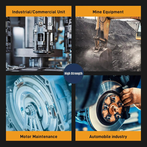 Industries using red high strength temperature threadlocker for bolts and metal fasteners up to M25 anaerobic screw glue.