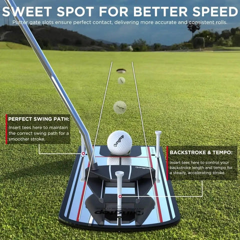 Classic Golf Putting Mirror For Alignment And Consistency Training On The Go Portable 12 By 6 Inch Practice Mirror on grass