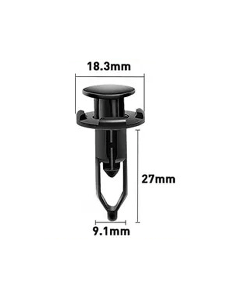 9.1mm Hole Push-in Plastic Rivet Sheet Metal Plugs size 27mm long Front Bumper Type Fasteners Clips Nylon Push 9.1x27mm