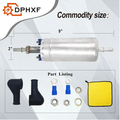 External Electric Fuel Pump Beefed Up For 1983 To 1991 Ford F Series F150 F250 F350 E150 E250 E350 with included parts