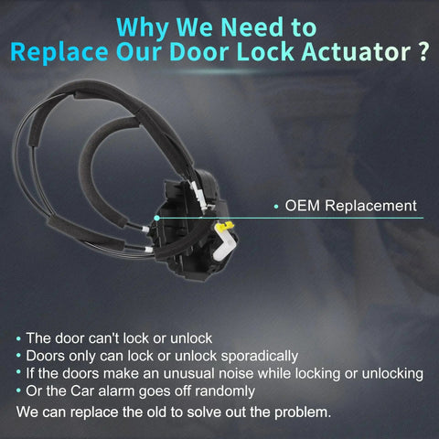 Front Right Passenger Side Power Door Lock Actuator With Cable For Nissan Titan 2005 2014 Replacement Motor Assembly