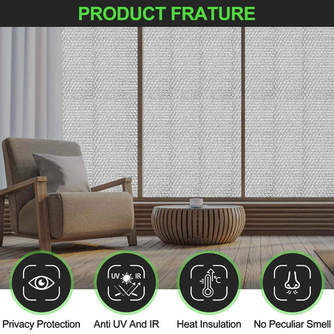 Double Bubble Reflective Insulation Roll 23.6 Inch By 10 Ft Aluminum Foil Wrap Thermal Shield Radiant Barrier shown on windows