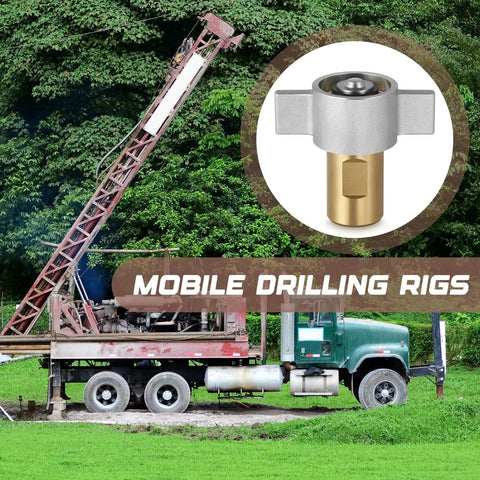 1 Pack 1 Inch NPT Wet Line Wing Nut Hydraulic Quick Disconnect Female Coupler Heavy Duty Brass For Live Dump Trailer Hydraulic Systems Designed For Under Pressure Connection And Disconnection With Minimal Fluid Loss Durable shown with mobile drilling rig