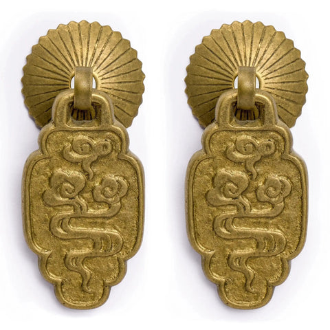 Brass Buddha Scepter Cabinet Pulls 2.4 Inch Set Of 2 For Furniture And Cabinetry Architectural Interior Design Hardware