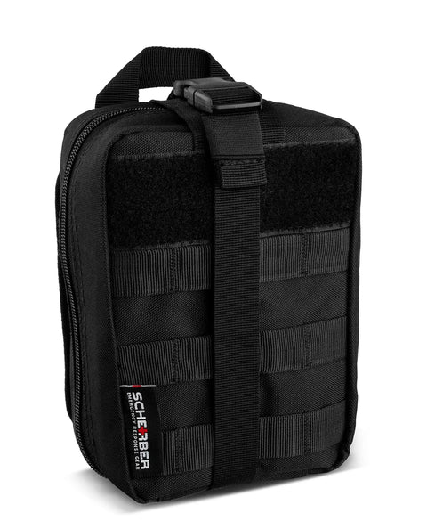 Front view of Premium IFAK Trauma Kit Gear Up With A Fully Stocked MOLLE Pouch For Gunshot Bleeding And Major Wound Care Including SOF Tourniquet