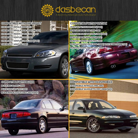 Dasbecan 927-100 front stabilizer bar link kit, 33mm; collage banner with four cars and Dasbecan logo