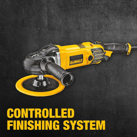 Beast Mode Heavy Duty Corded Car Buffer Polisher, 7 Inch To 9 Inch Dual Size, 12 Amp, Variable Speed, black and yellow design.