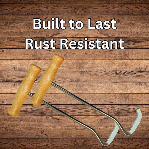 Wooden Handle Boot Hooks Boot Puller Set Durable Metal Shoe Hooks For Effortless Boot Pulling Ideal For Cowboy Boots And Riding Boots