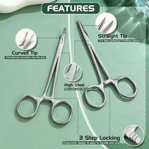 Piercing Taper Pliers Ball Grabber Tool Kit For Hassle-Free Jewelry Changes Curved And Straight Forceps Stainless Steel