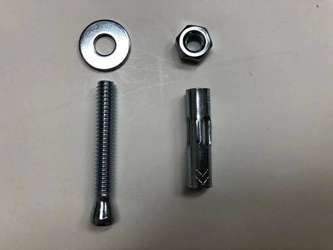 Sleeve Anchors With Nuts And Washers, Zinc Plated Steel, Hex Head, Five Sixteenth Inch By One And A Half Inch Long, Four Pack