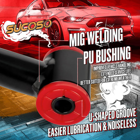 2 To 4 Inch Lift Upper Control Arms With Ball Joints Kit showing MIG welding and PU bushing highlights.