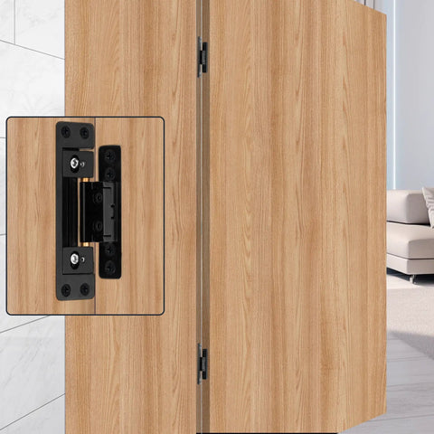 Hidden Door Hinges Ultra Thin Concealed Design With 110 Lb Load Capacity And Silent Adjustable Operation in a wood door