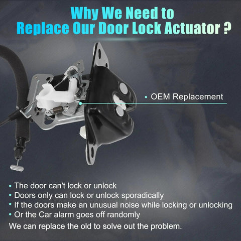 Rear Liftgate Lock Actuator With Cable Tailgate Latch Assembly Drop In For Dodge Grand Caravan And Journey, Jeep Grand Cherokee And More OE No 4589243AB Black