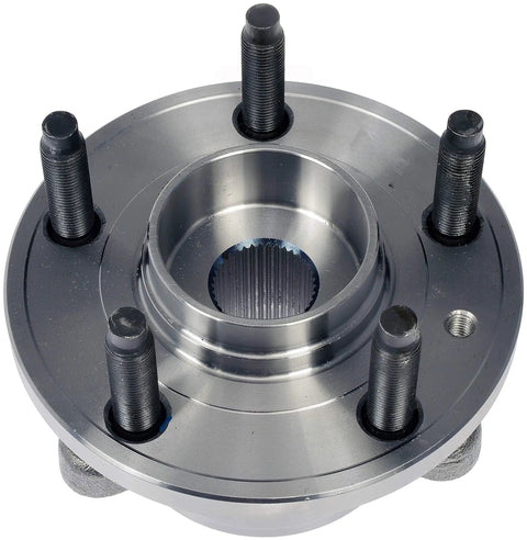Complete Wheel Bearing And Hub Assembly Compatible With Ford Models, shown in close-up view, durable and precision fit.
