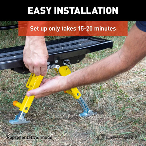 Solid Stance RV Step Stabilizer Kit installation under RV steps