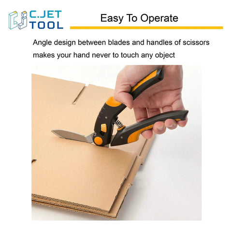 Heavy Duty 10 Inch Multipurpose Scissors For Carpet Cardboard Leather Pruning And Gardening With Soft Grip Stainless Steel Blades Ideal For DIY Projects And Workshop Use Durable Rust Resistant Construction By C.JET TOOL Workhorse cutting cardboard