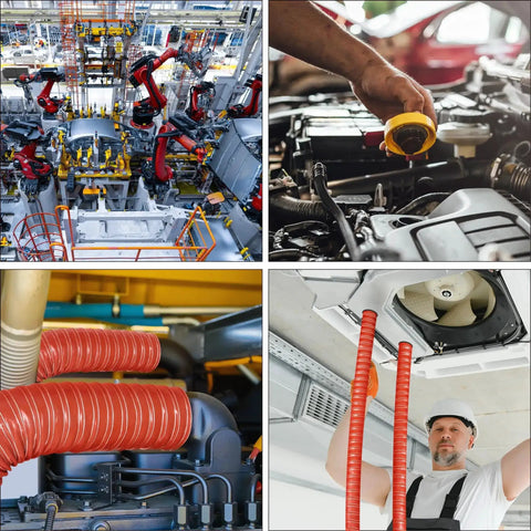3 Inch Intake Hose For Auto Air Duct System With Double Layer Silicone Flexible Ducting High Temp Heat Resistant Vacuum Hose Red 1 Meter Length For Brake Cooling And Induction Air Intake For Your Ride.