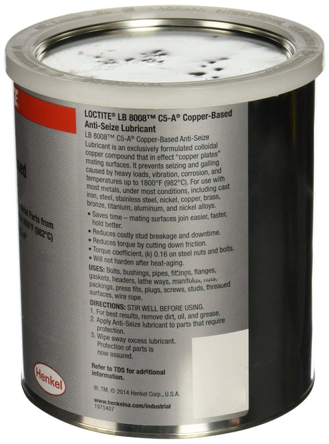 Copper Based Anti Seize Lubricant With Graphite For Threads And Bearings, High Temperature Lubricant Eight Pound Can