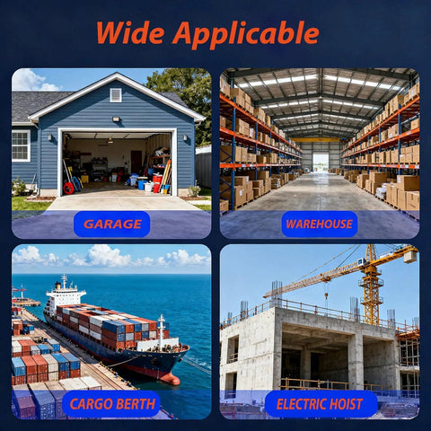 Wide applicability of Two Wheel Silent Trolley Assembly for garages, warehouses, cargo berths, and electric hoists.
