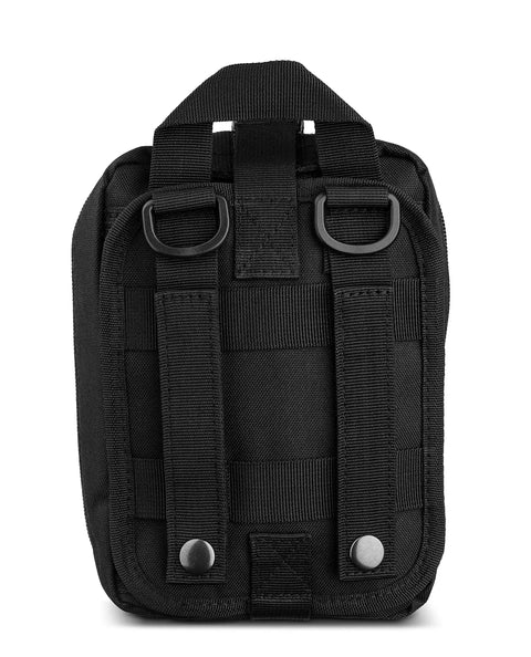 Premium IFAK Trauma Kit Gear Up With A Fully Stocked MOLLE Pouch back view showing strap attachments