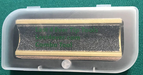 All In One Cue Tip Tool With Dime Radius And Nickel Radius For Precise Tip Shaping And Consistent Spin Control Last4Ever Combo Model in clear case