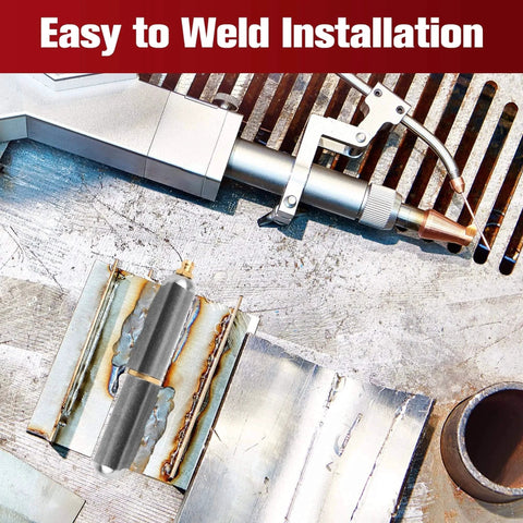 Easy weld installation with Six Pcs Weld On Bullet Barrel Hinges for BBQ Smoker, heavy duty carbon steel 4-inch hinges.
