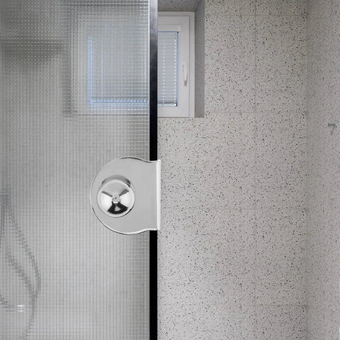 Glass Door Pull Handle Set For Glass Showcases Cabinets And Drawers No Drilling Clip On 5 To 8 Mm Glass with Double Screws installed