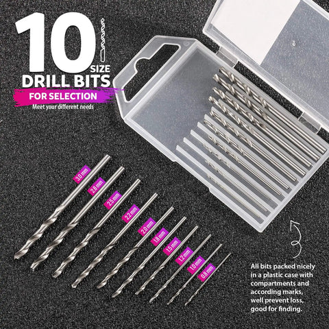 Must Have All In One Hand Drill Kit For Jewelry And Keychain Making With Pin Vise 222 Piece Set Includes Drill Bits 0.8 To 3 Millimeter