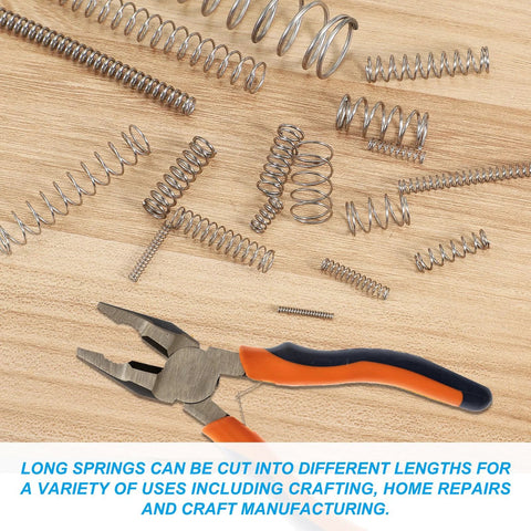 PATIKIL 304 stainless steel compression spring assortment; 0.8 mm wire, 10 mm OD, various lengths.