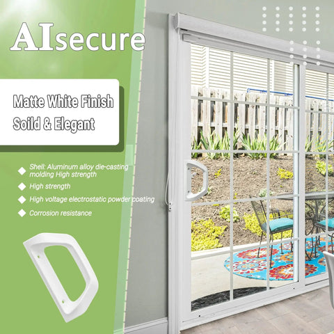 Sliding Door Lock And Handle Set With Key For Sliding Glass Doors, Fits 1-1/2 To 1-3/4 Inch Door Thickness, Installed on Patio Door