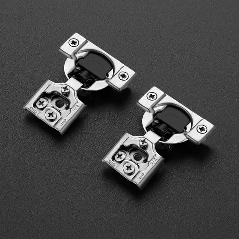 Two Pack Three Quarters Inch Overlay Cabinet Hinges With Soft Close For Kitchen Cabinets Stainless Steel Satin Nickel Finish Hidden Door Hinge Set Easy Install Includes Dowels And Mounting Screws