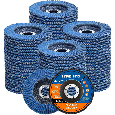 40 Pack Four Point Five Inch Flap Discs For Angle Grinder T29 Grit Set With 40 60 80 120 Grits Zirconia Grinding Discs