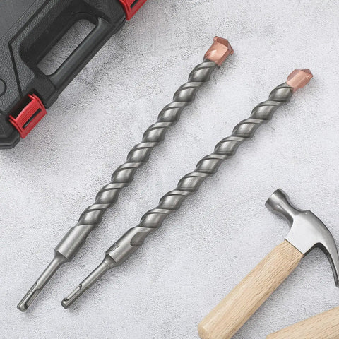 Lengthening 2 Pack 1 Inch By 14 Inch Rotary Hammer Drill Bit Set For Concrete And Masonry SDS Plus Carbide Tipped with tools