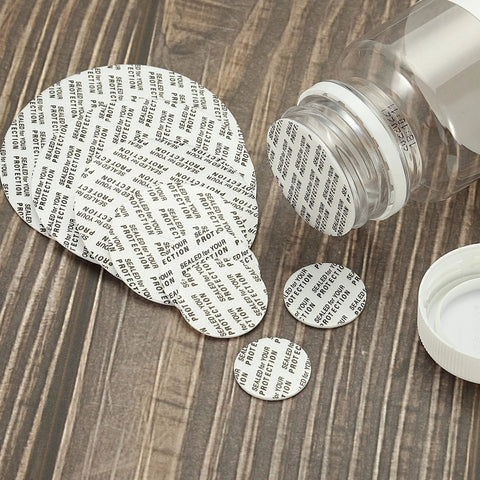PATIKIL 89mm foam lid liner discs, 50-pack, tamper-evident pressure seal for bottle caps, white PS foam