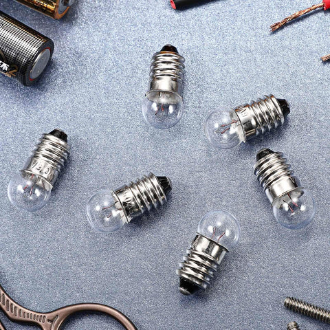 20 Pieces E10 Miniature Light Bulbs Replacement For DIY Circuits And Experiments 3.8V 0.3A Tiny Screw Base Lamps with Sockets