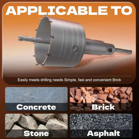 Beefy 35 Piece Concrete Hole Saw Kit With 30 40 50 65 80 100 110 Mm Bits Heavy Duty Tungsten Carbide Construction