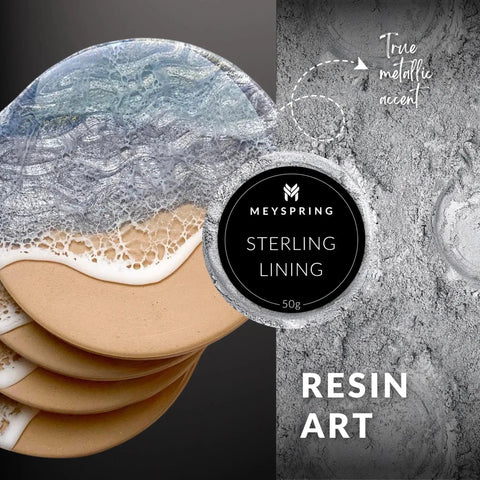 True Metallic Pigment For Epoxy Resin And UV Casting Makeup Silver Aluminum Powder For Resin Art And Jewelry Making Delivers A Jaw Dropping Liquid Metal Finish In Resin Projects For Artists And Crafters Who Want A True Metallic Look That Shines In Light shown in jar