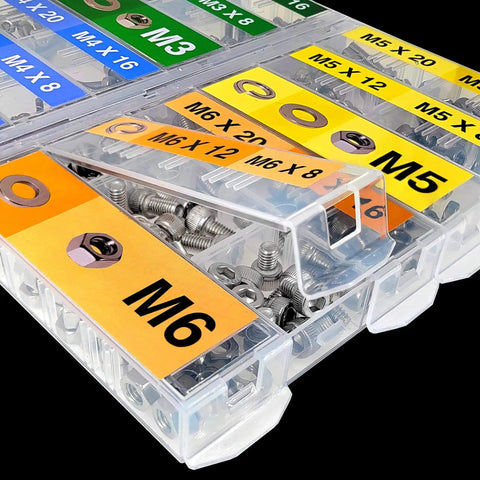 Metric Bolt And Screw Assortment Kit 880Pcs With M3 M4 M5 M6 Hex Socket Head Cap Screws Nuts Washers Spring Washers 304 Stainless Steel Includes 16 Sizes In Foldable Organizer Box All In One.