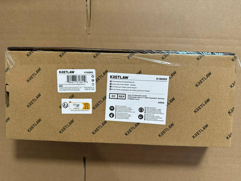 Box packaging of Heavy Duty 7000 PSI Pistol Grip Grease Gun Kit With 14 Oz Cartridge, 18 Inch Spring Hose, and accessories by KRETLAW