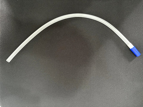 Clear silicone leg bag extension tubing with blue connector end, 18in (45cm), latex-free medical-grade, Amazon brand, 5-pack