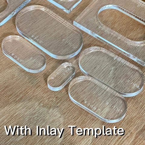 Pro DIY Oval Inlay Template Set Pack Of 4 Router Templates For Woodworking Hardened Clear Acrylic Jigs on Wood Surface