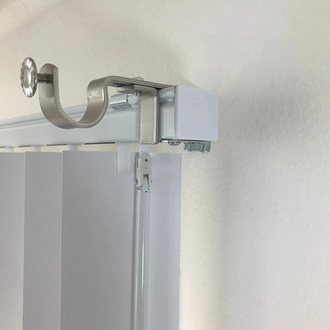 Outside Mounted Curtains For Vertical Blinds Bracket Set Of 3 Clip On No Drill Attachment for headrail installation