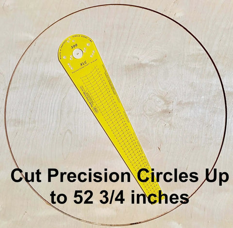 Circle Cutter Router Jig For Precise Circle Cutting From 7 To 52.75 Inches shown with measuring scale