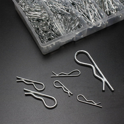 366 Piece Cotter Pin Set With 6 Sizes R Clips For Auto ATV Dirt Bike And Lawn Gear Pro Grade Galvanized Carbon Steel Hairpin Clips