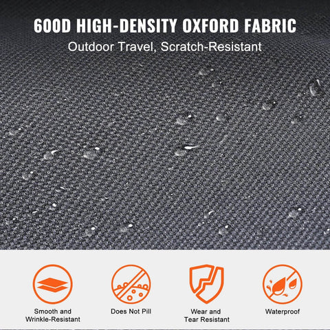 Close-up of water droplets on 600D Oxford fabric, highlighting durability and waterproof features for heavy duty folding fishing cart.