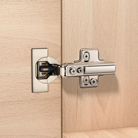 Frameless Full Overlay Soft Close Cabinet Hinges 2 Pack With Speed Adjustable Close 3 To 8 Seconds, 4D Adjustment, Concealed European Clip On Hinges
